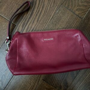 Coach Burgundy Leather Wristlet